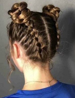 Bun on Two Sides kid's hairstyle